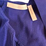 Helmut Lang  Royal Blue Raglan Asymmetric Rib Knit Top Photo 5