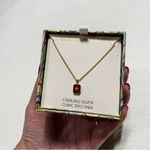 14K Gold Plated over Sterling Silver North Star Garnet Necklace Photo 1