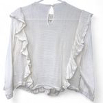 Free People | S| Jasmine Ruffle Blouse Top Gauzy Semi Sheer White Women's Photo 4