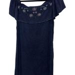 NWT Denim Chambray Floral Embroidered Dress Size Large Western Rodeo Boho Blue Photo 0