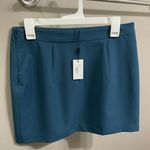 Milly  NWT Italian Cady Modern Mini‎ Skirt in Peacock. Size 10 Photo 3