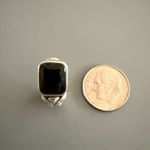 Sterling Silver FAS Onyx Earrings French Clip Vintage Photo 5