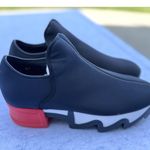 iRI NYC Wes Sneakers Black Red Unisex SZ 37 US 7W Slip Ons Neoprene Italian NEW Photo 7