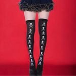 Skull Print Thigh High‎ Socks, Cosplay Over The Knee Socks, Women
One Size Black Photo 1