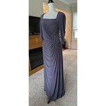 Adrianna Papell  Beaded Gown Ruched Waist Elbow Sleeve Mother Of The Bride FLAW Photo 1