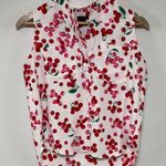 Ann Taylor Red Pink Cherry Print Sleeveless Top Size XSP Photo 1