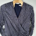 Jonathan Simkhai Long Sleeve Faux Wrap Mini Dress Plus Size 22 Blue Print Photo 1