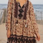 Frye and Co sz L Womens 100%Rayon Long Sleeve Patchwork Floral Dress Boho Hippie Size L Photo 0