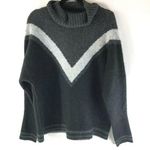 Max Studio Womens Sweater Cowl Neck Color Block Geometric Gray Size S Photo 0