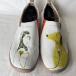 UIN Womens Slip On Sneakers Travel Shoes Casual Loafers Yellow Dog Size 8 White Photo 3