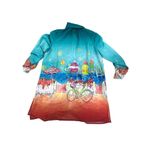 Leoma Lovegrove Beach Scene Tunic Top Small Vibrant Colors Florida Girl Red Photo 4