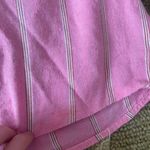 Old Navy Pink White Stripe Woven Linen Button Down Shirt 3/4 Sleeves XS Photo 4