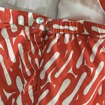 Chico's Cotton Skirt Size 3 X-Large Orange White Print A-Line Size Zip Lined Photo 3