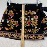 ZARA  Woman Skort Womens Small Black Embroidered Floral Wrap Tie Waist Boho Photo 6