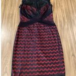 Tadashi Shoji  mix bodice Lace black Red mini sleeveless sheath Cocktail Dress 6 Photo 8