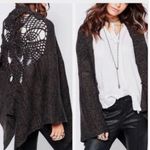 Free People  90s Open Front Knit Cape with Crochet Back‎ Boho Festival One size Photo 1