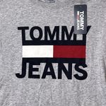 Tommy Hilfiger Tommy Jeans Shirt Womens XS Gray Long Sleeve Cropped Flag Logo Crewneck Comfort Photo 6