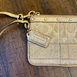 SIGNATURE Coach Wallet Wristlet Gold Metalic 42015 6x4”‎ A Photo 0