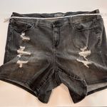 Torrid Light Black Denim Mid Rise Stretch Ripped Jean Shorts Size 24 Photo 7