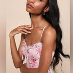 NWT Lulus Immaculate Cutie Light Pink Floral Sleeveless Tiered Midi Dress L Size L Photo 3