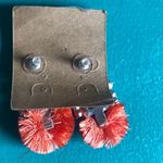 Rhinestone orange salmon fringe earrings Photo 2