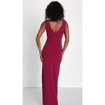 Lulus  NWT  Flair Berry Pink Feather Sleeveless Maxi Dress with slit sexy Photo 1
