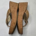 Sam Edelman Romy Tan Cream Camel Faux Patent Leather Wedge Sandal S-116 Sz 9.5 Photo 4