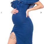 Bump Biddy Denim Maternity Dress Blue Jean Small Ruffle Size undefined Photo 0