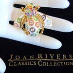 Joan Rivers Evil Eye BEE PIN BROOCH Gold Plate Circles Multi Color Pave Crystal Photo 1