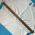 H&M raglan puffy long sleeves key hole with pearl button textured blouse size L Photo 10