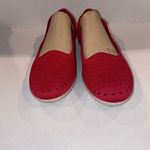 Earth Origins Openwork Knit Slip-Ons Faye 7Wide Red Raspberry Vegan Friendly EUC Photo 1
