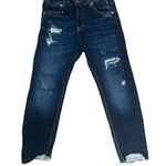 ZARA NWOT HI RISE SUPER STRETCHY DISTRESSED ANKLE JEANS W/RAW CHEWED HEM Photo 5