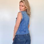 J Brand Denim Vest with Leather Collar Photo 6