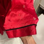 Morgan Taylor Vintage 90’s-Y2K red silky velvet trim floral embroidered robe  Photo 6