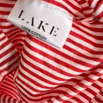 LAKE 100% Cotton Piped Poplin Pajama Set Size XL Red Photo 3