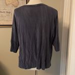 rock'n roll Cutest Long V Cut Beck Blue “Enjoy  “ Short Sleeve Flowy Top Photo 2