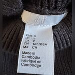 H&M  Mock Neck Hi-Low Boxy Cropped Sweater Black Wool Blend Size Small Photo 4