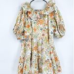 Cleobella Farrah Retro Floral Print Ruffled Puff Sleeve A-Line Poplin Mini Dress Photo 4
