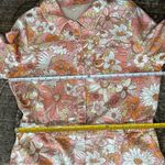 Skies Are Blue Women’s Size L Floral Pastel Pink Collared Button Front Romper Photo 7