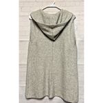 Tahari Gray Wool Blend Long Sleeveless Vest Cardigan Sweater hood Large Photo 4