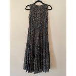 Ulla Johnson  Navy Blue Sleeveless Metallic Patterned Tiered Midi Dress Women's 2 Photo 7