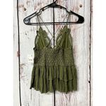 Free People NWT One Adella Crochet Crossover Cami Tank - Army Green / Size Small Photo 4