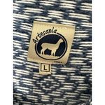 Artesania Geometric Blue & White Peruvian Alpaca Hooded Sweater Dress Sz Large Photo 3