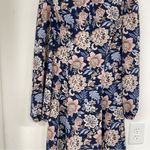Eliza J Blue Pink Floral Long Sleeve Midi Dress Womens 6 Prairie Cottage Core Photo 3