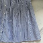 Madewell Button Front Gathered Mini Dress Striped Blue White Poplin Cotton Small Photo 10