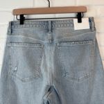 EXPRESS  Jeans High Waisted Light Wash 50/50 Rigid Stretch Ripped Wide Leg 10R Photo 5