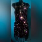 Black Sequin Fringe Mini Dress – Yessa – Size Small (US 2–4) Photo 4