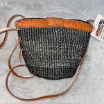GITZELL Fairtrade African Basket Crossbody Bag NWT Gray Photo 2