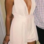 Forever 21 Plunging Open Back Cream Romper  Photo 0