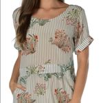 Tolani Silk Floral Striped Henna Romper Photo 0